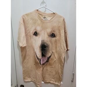 The Mountain Golden Retriever Tye Died T Shirt Adult Size 2XL Yellow USA Printed